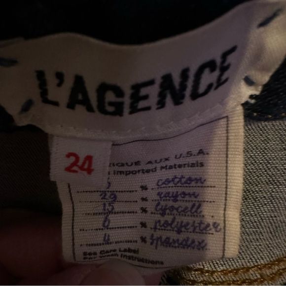 L’AGENCE Blue Denim Skinny Jeans Size 24 - Picture 3 of 4